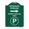 Signmission Reserved Parking Permit Parking W/ & Right Arrow Heavy-Gauge Alum Sign, 18" x 24", GW-1824-23144 A-DES-GW-1824-23144 - alternate 1